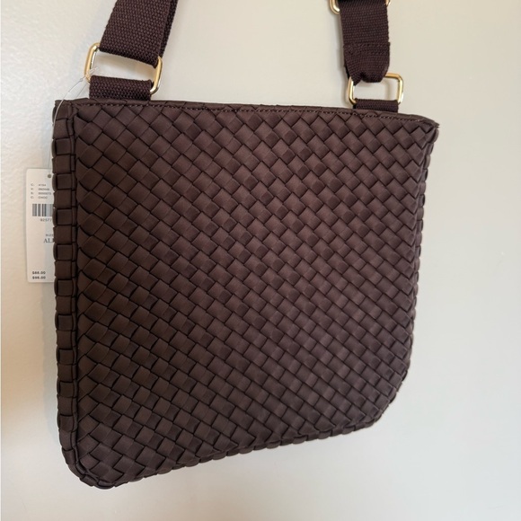 NWT Anthropologie Daily Practice Adjustable Woven Crossbody Bag Chocolate Brown - Picture 2 of 10